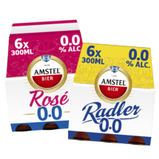 Amstel radler 0.0% of rosé 0.0%